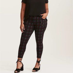 Torrid Ankle Skinny Plaid Ponte Pants
